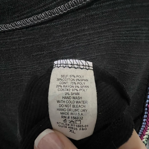 BiBi Black and Leopard Long Sleeve Top - Picture 3 of 4